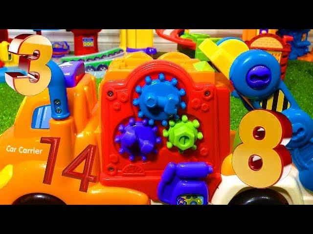 Car Carrier Counting in Smart Wheel City | VTech Go Go Smart Wheels Car Carrier. Counting 1-20