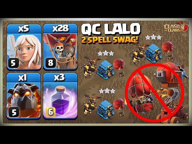 Th12 QC LaLo | Easy Th12 Queen Charge Lavaloon | Best TH12 3 Star Attack Strategy Clash of Clans COC