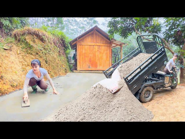 Use 3-Wheeled Truck To Transport Cement And Sand - Pouring Concrete To Expand The Road