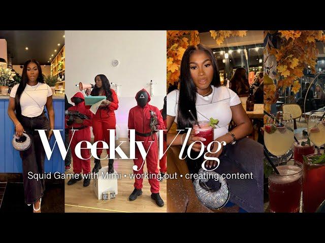 WEEKLY VLOG | Mimi’s Birthday Party/Squid Game | Creating Content | Working Out & Temu Haul