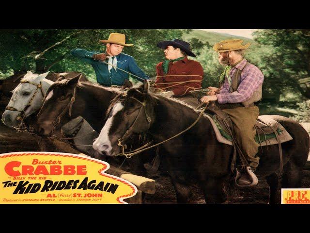 THE KID RIDES AGAIN - Buster Crabbe, Al St. John - Free Western Movie [English]