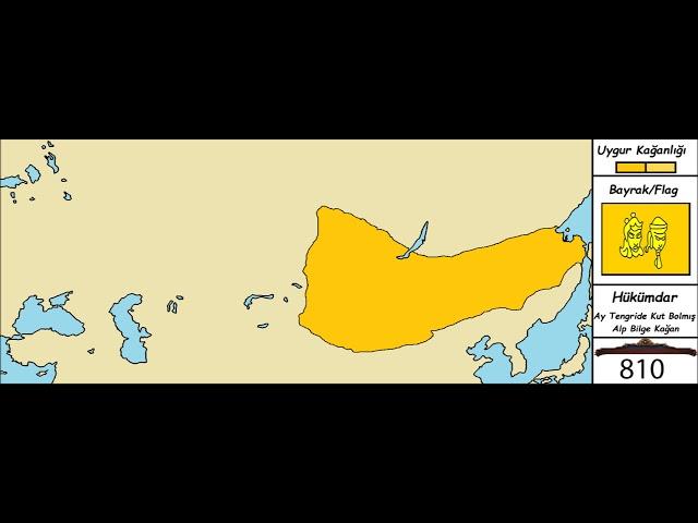 Uygur Kağanlığı Kuruluştan Yıkılışa/Uyghur Khaganate Rise and Fall [(744-840)(Harita)]