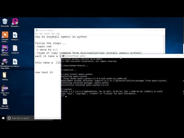 how to install opencv in python windows 10