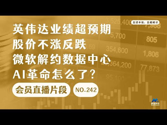 英伟达业绩超预期股价不涨反跌，微软解约数据中心，AI革命怎么了？【会员直播片段】