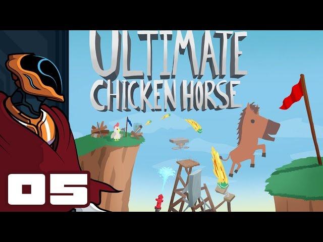 Let's Play Ultimate Chicken Horse - Multiplayer Gameplay Part 5 - Surf's Up, Everybody Drowns