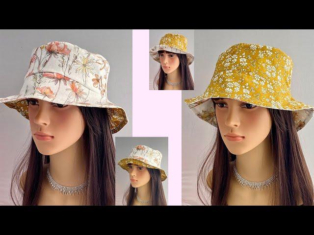  Beautiful Summer bucket hat cutting and sewing | DIY Fabric Hats | Reversible Bucket Hat | Sun Hat