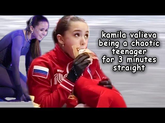 kamila valieva being a chaotic teenager for 3 minutes straight