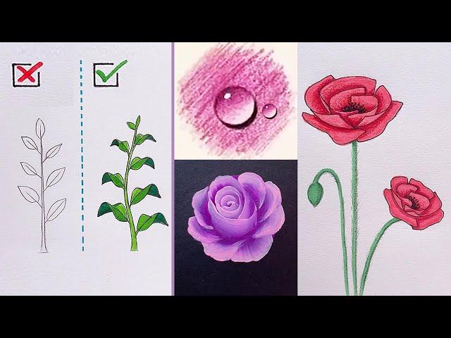 EASY DRAWING TRICKS FOR PERFECT DRAWINGS || Useful drawing ideas