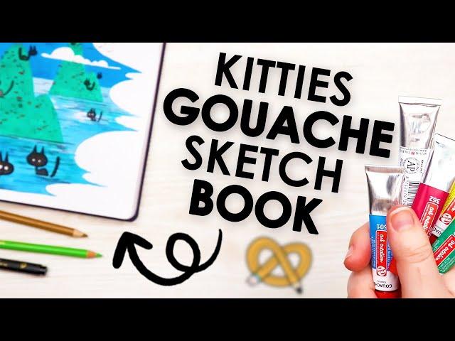 SKETCHBOOK, GOUACHE, CATS, AND BLOBS | Art Snacks Challenge