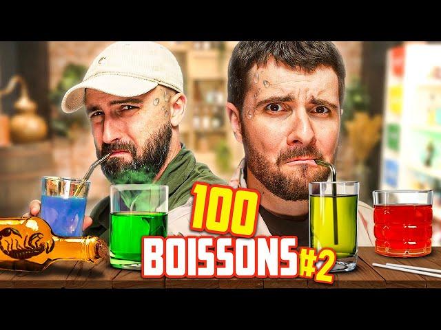 ON BOIT 100 BOISSONS D'AFFILÉE #2 (et on les juge)(Thomas a failli mourir)