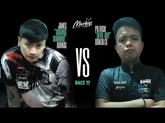 MARBOYS BILLIARDS  James 'Dodong ' Aranas vs Patrick 'The Devil Boy' Gonzales  Race 17