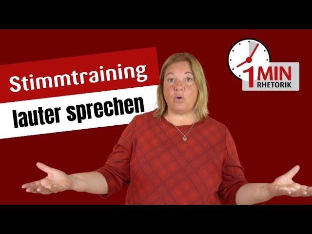 Stimmtraining - lauter sprechen