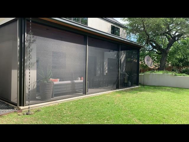 Retractable Motorized Bug Enclosure Patio Screens - Shading Texas