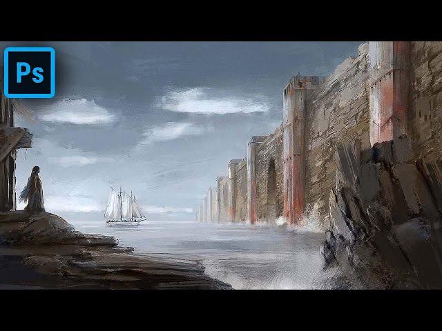 Ancient Gates Photobashing - Concept Art photoshop timelapse