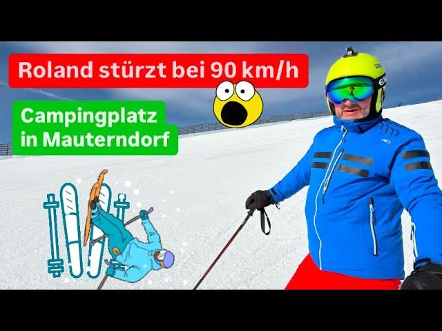 Von der Werkstatt weiter zum Skifahren - Roland stürzt bei 90 km/h ‍️️