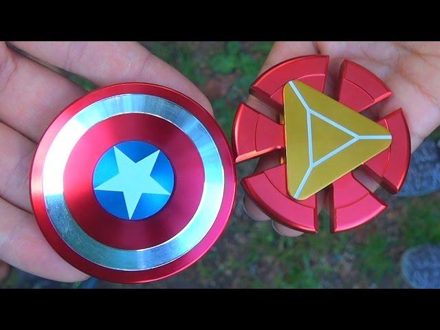 Captain America Shield Fidget Spinner VS Iron Man Fidget Spinner!!!