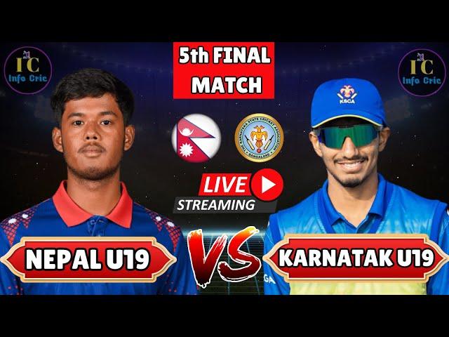 NEPAL U19 VS  KARNATAK U19 TEAM FRIENDLY 5th  FINAL ODI MATCH LIVE STREAMING 2024 NEPAL VS KARNATAK