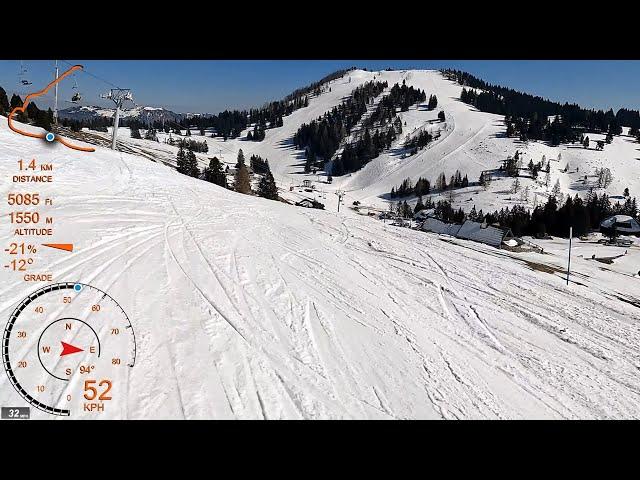 [4K] Skiing Krvavec, Dvosedežnica Kriška Planina, Pistes 3, 8, 9 and 23, Slovenia, GoPro HERO10