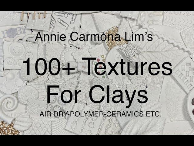 100+ clay texture IDEAS!  Applicable for most clays, Air dry, Polymer, Ceramic and fondant clays.