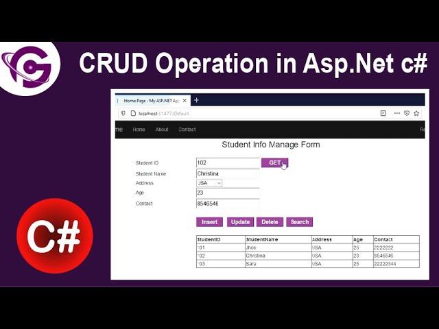 Complete CRUD Operation in Asp.Net C# With SQL Server Step By Step