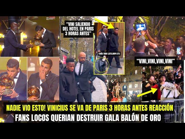 GRABAN A VINICIUS DESTROZADO SALIENDO DE PARIS 3 HORAS ANTES FANS LOCOS CASI DESTRUYEN LA GALA