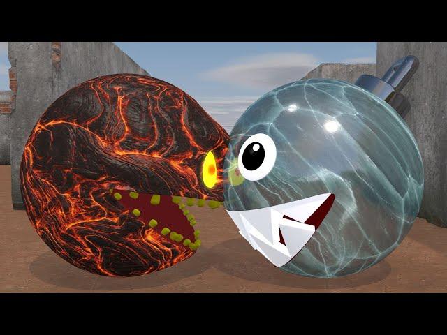 Lava-Pac vs Chain Chomp vs Pacman