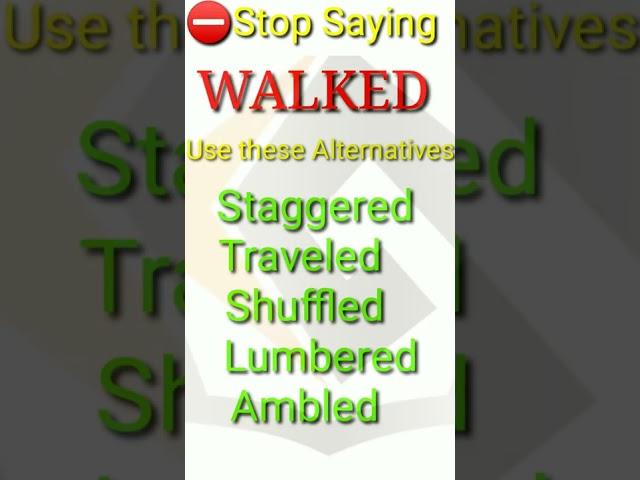 Stop Saying "Walked" | English Vocabulary || 5 Advanced words for Walked | Improve your Vocabulary