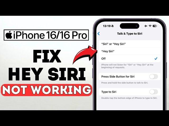 How To Fix Hey Siri Not Working On iPhone 16/16 Pro/16 Pro Max