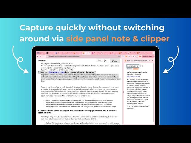 Research faster without context switching | Saner.ai