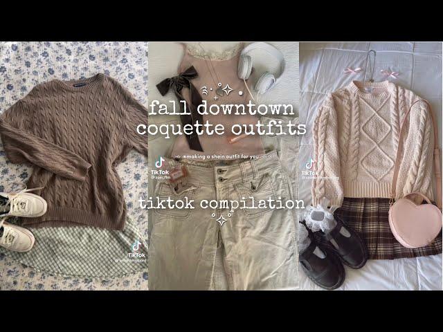 Downtown Fall Coquette Outfits | TikTok Compilation ༉‧₊˚