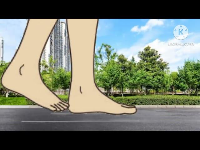 Giant Asian Woman walk in the Road / Азиатка-Гигантская идет по дороге