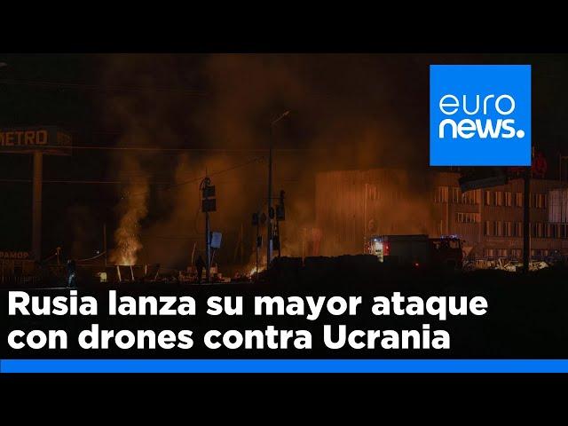 Rusia lanza el mayor ataque con drones de la guerra en 17 regiones de Ucrania