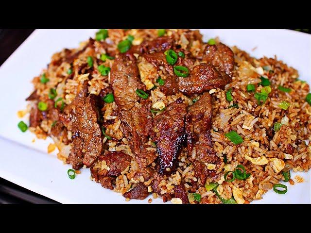 Easy Steak Fried Rice Recipe - How to make beef fried rice