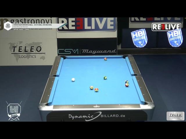 Lichko Valchev vs Bernd Janßen Tisch[1] 8-Ball Dienstagsturnier 4.3.25 BF Bremen