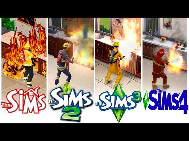  Sims 1 vs Sims 2 vs Sims 3 vs Sims 4 : Firefighters