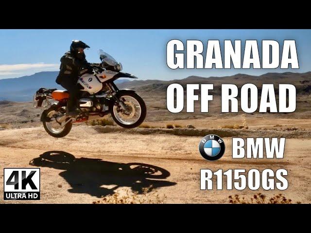 Off Road en moto Sierra Loja | BMW R1150GS | Granada, España  | 4K | Subtítulos