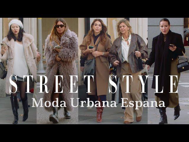 Winter Street Fashion from Spain, December 2024. Stunning street style trends worn by Spanish 