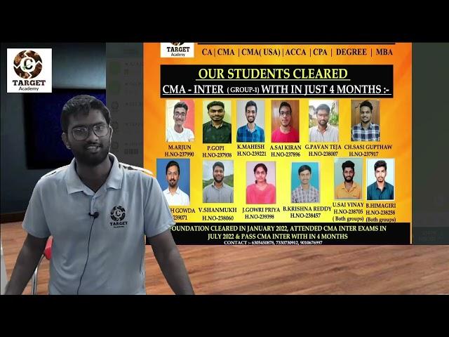 Success Story of CMA INTER Student Pavan Teja #cma #targetacademy #acca #guntur #ca