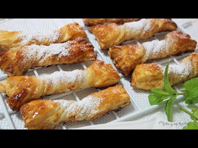 Lacitos de hojaldre, miel y leche condensada. LA MERIENDA MÁS RICA!!