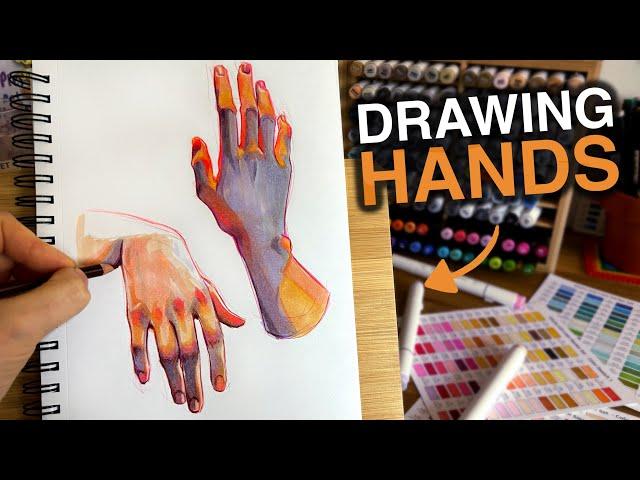 Drawing Hands (and getting braver with markers!)