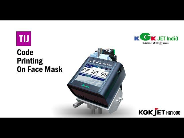 KGK Jet HQ1000 Printing on Face Mask