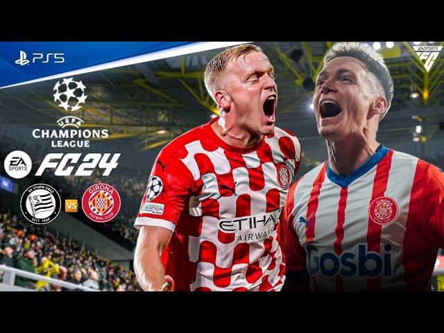 FC 24 | Sturm Graz vs Girona | Champions League 2024 Full Match ft. Tsygankov, Stuani | PS5 4K60