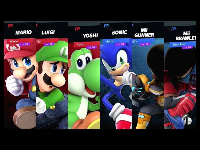 Super Smash Bros Ultimate Amiibo Fights – Request #19552 Mario team vs Sonic team
