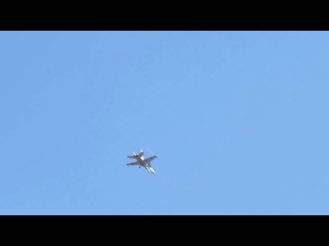 F18E Super Hornet landing at Hickam Field