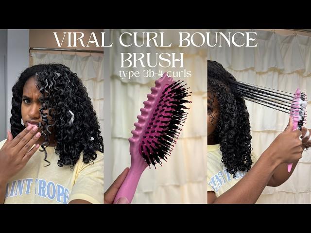 Testing The Viral Curl Bounce Brush on Type 3B-4 Curls | For Defined Curls!