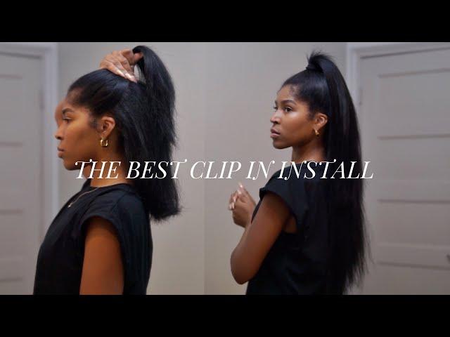 TWO STYLES IN ONE! HALF UP HALF DOWN AND WAND CURLS WITH CLIP INS | CURLSQUEEN