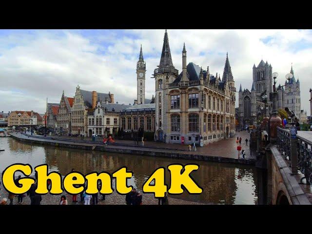 Ghent, Belgium Walking tour [4K]. The capital and beautiful city of East Flanders.