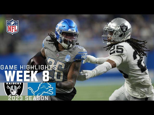 Las Vegas Raiders vs. Detroit Lions | 2023 Week 8 Game Highlights