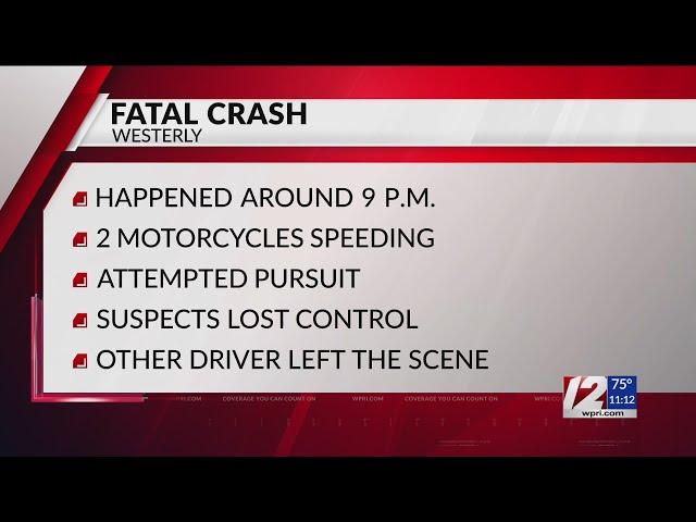 Westerly man killed in motorcycle crash