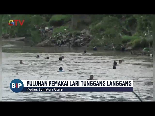 Gerebek Kampung Narkoba di Medan, Puluhan Pengguna Kabur ke Sungai #BuletiniNewsPagi 01/02